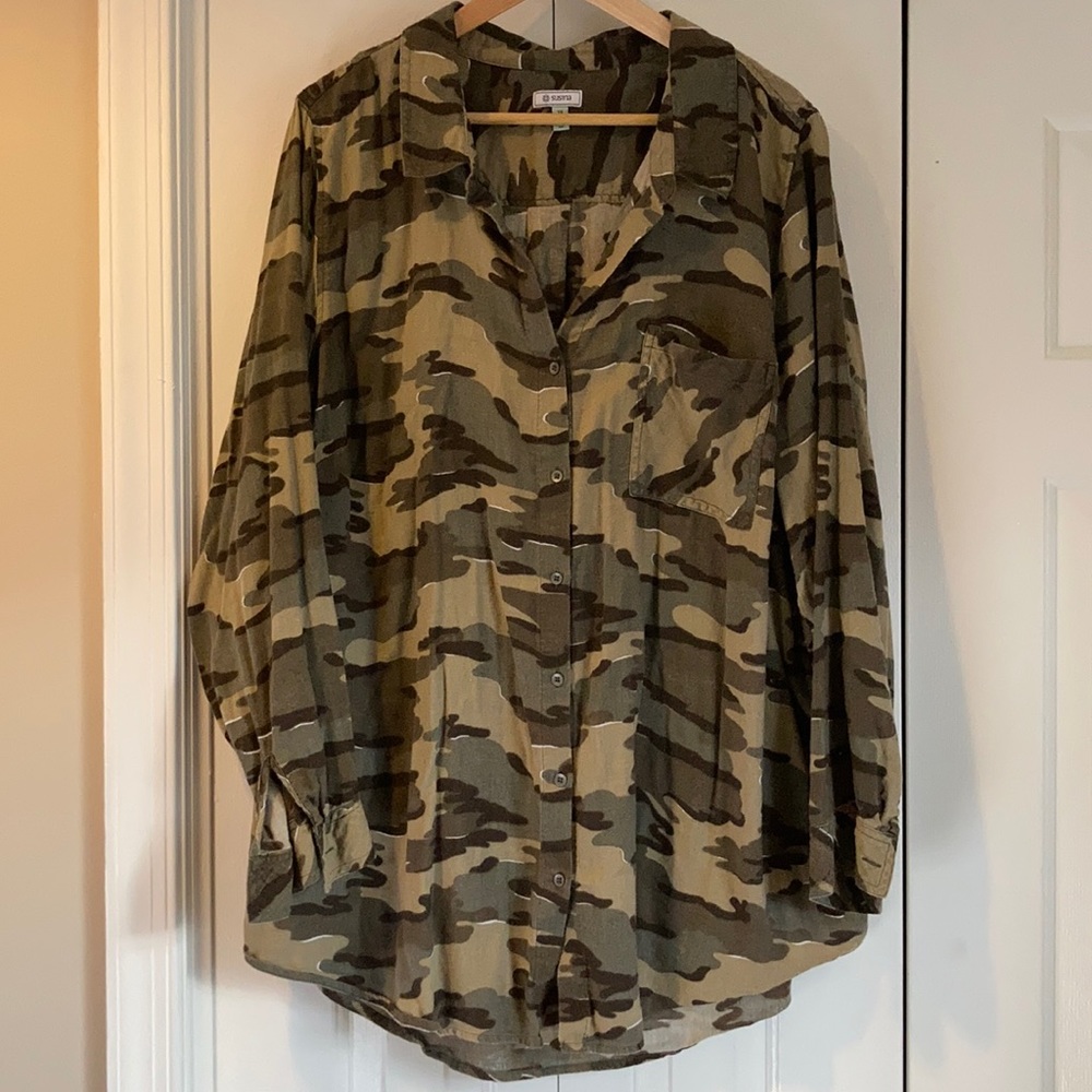 Plus Size super soft Susina Camouflage Blouse!